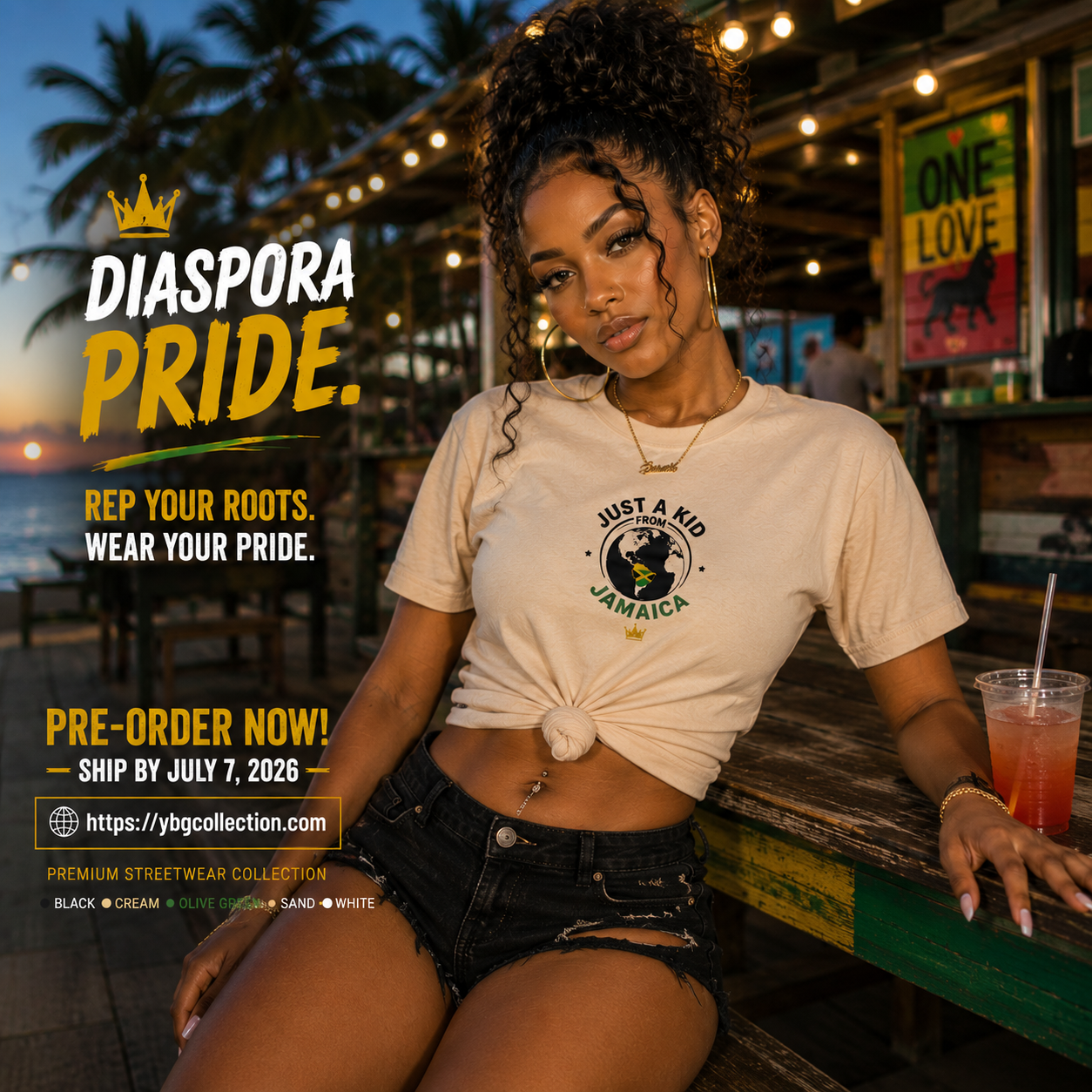 JUST A KID FROM JAMAICA – LADIES DIASPORA TEE