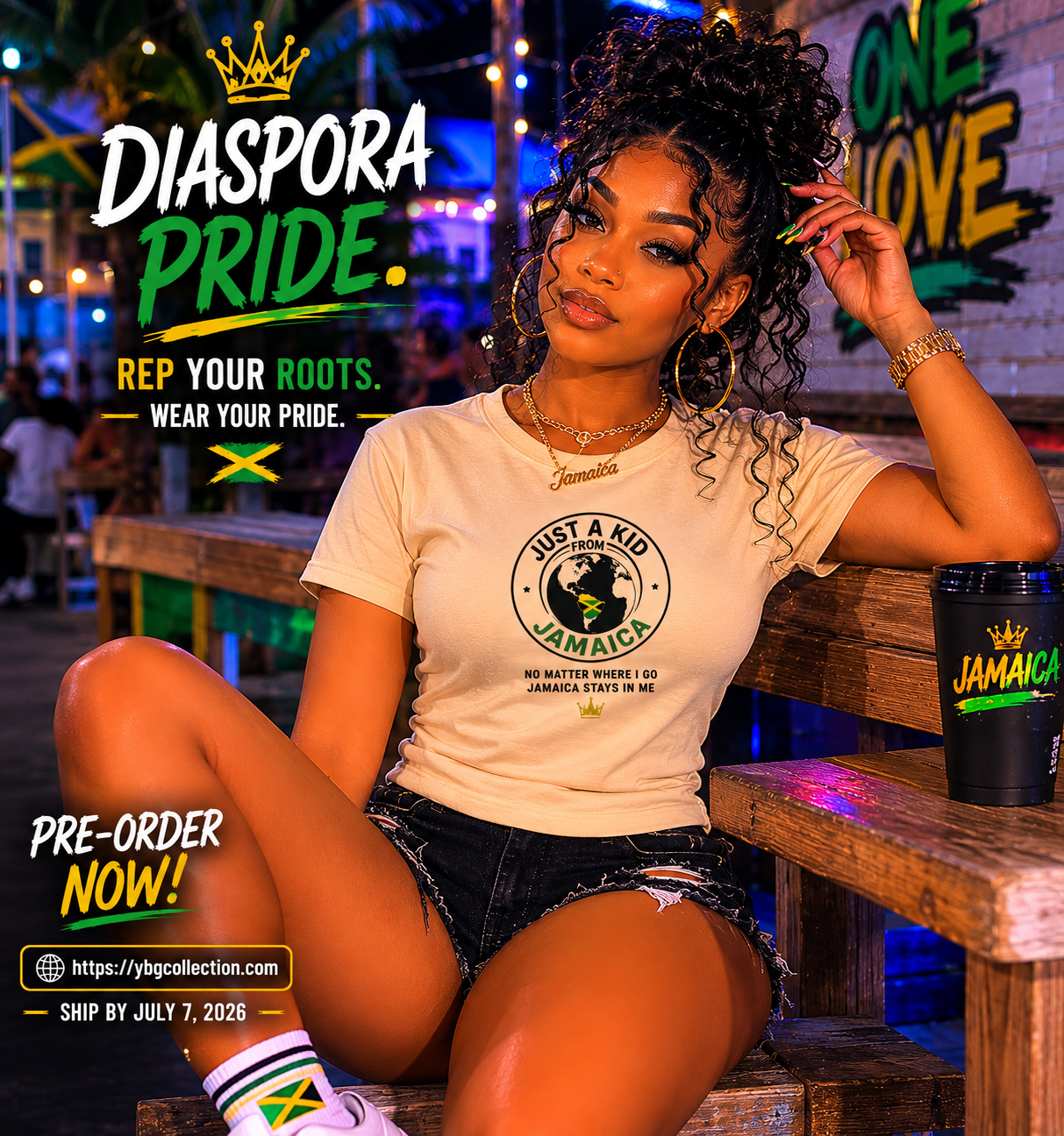 JUST A KID FROM JAMAICA – LADIES DIASPORA TEE